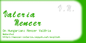 valeria mencer business card